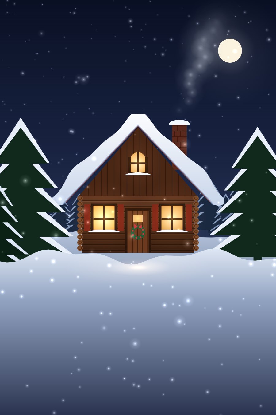 Snowy Cottage, an animated Christmas card from CardRoots